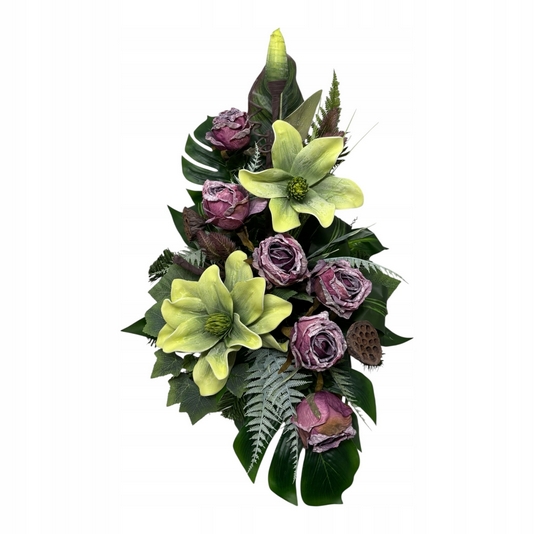 Elegantný hrantník s ružami v betónovej nádobe